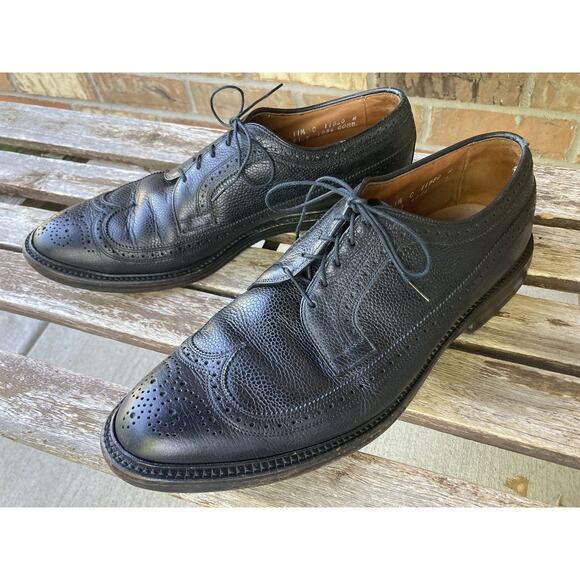 Size 11.5 C Allen Edmonds MacNeil Black Leather Oxford Wingtip Dress Shoes